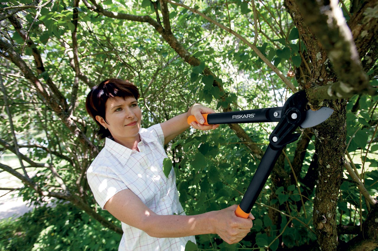 Увеличенная фотография Сучкорез Fiskars с силовым приводом контактный, средний